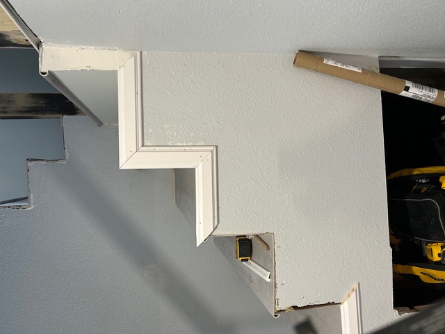 Staircase rebuilt with new risers during a Las Vegas stair flooring project